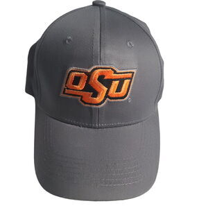 OSU Oklahoma State NCAA Hat Gray Orange Letters Captivating Headwear Cap OS